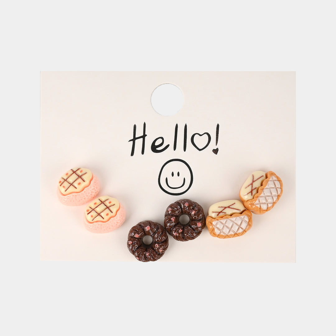 Colorful Ear Tops – Pack of 3 for Little Girls