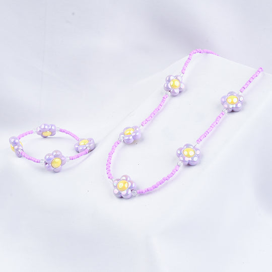 GIRLS ELEGANT BEADED NECKLACE & BRACELET