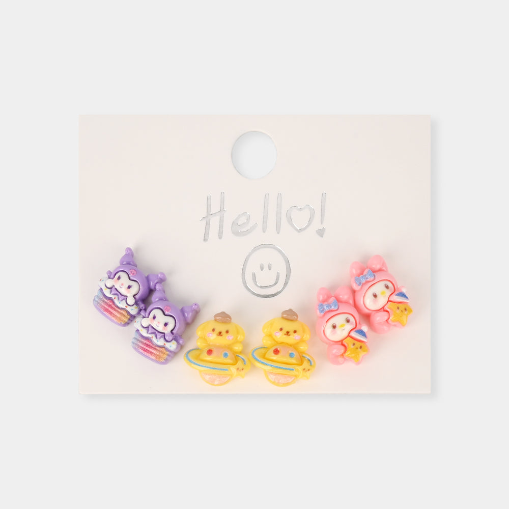 Colorful Ear Tops – Pack of 3 for Little Girls