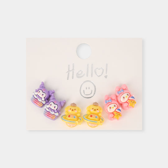 Colorful Ear Tops – Pack of 3 for Little Girls