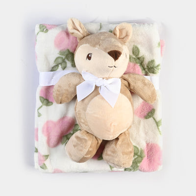 Cute Baby Blanket With Stuff Toy