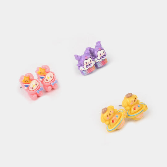 Colorful Ear Tops – Pack of 3 for Little Girls