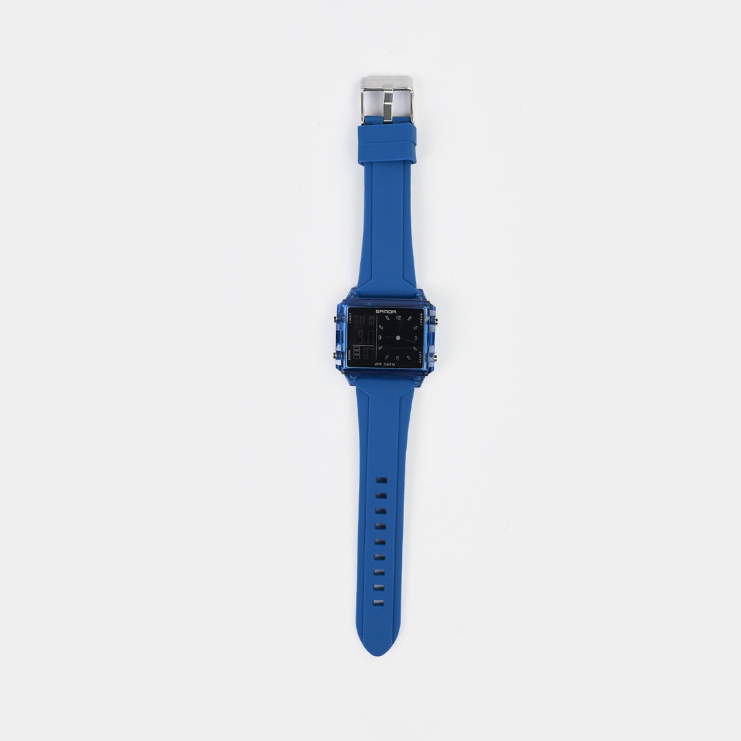 Square Dual-Display Wrist Watch