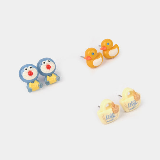Colorful Ear Tops – Pack of 3 for Little Girls