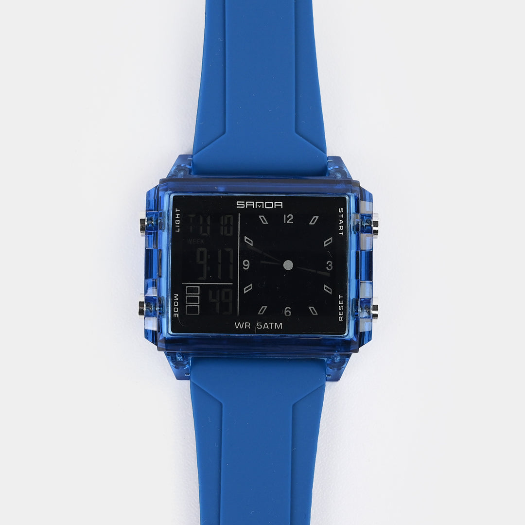 Square Dual-Display Wrist Watch