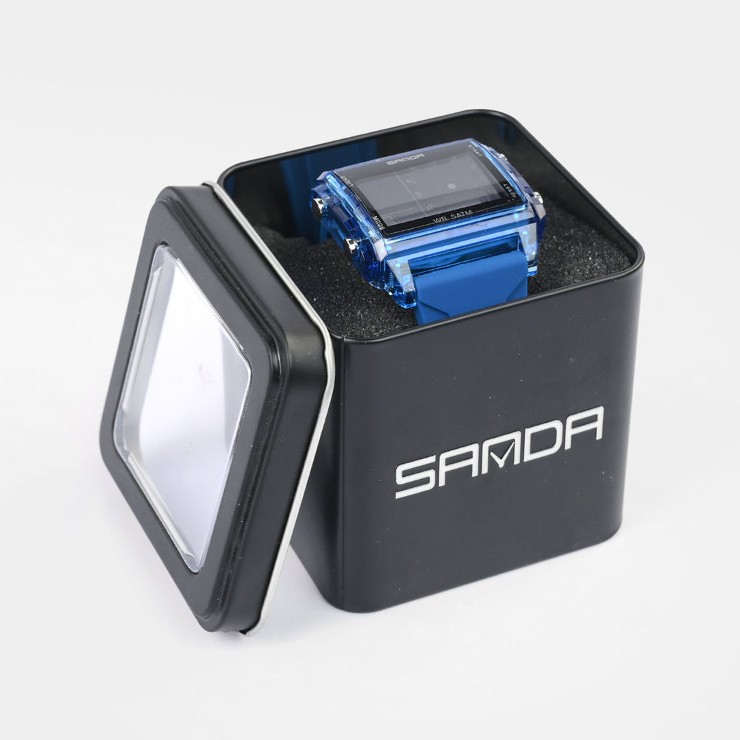 Square Dual-Display Wrist Watch