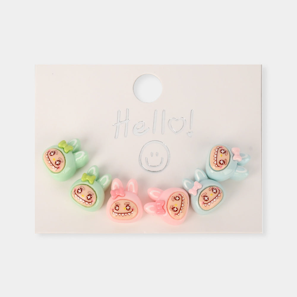 Colorful Ear Tops – Pack of 3 for Little Girls