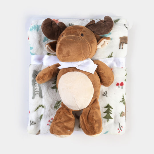Cute Baby Blanket With Stuff Toy