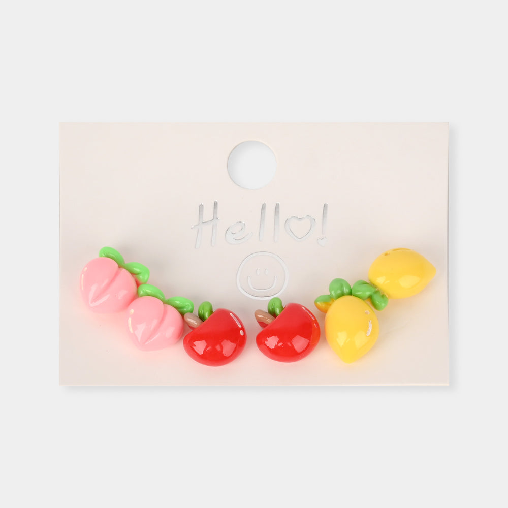 Colorful Ear Tops – Pack of 3 for Little Girls