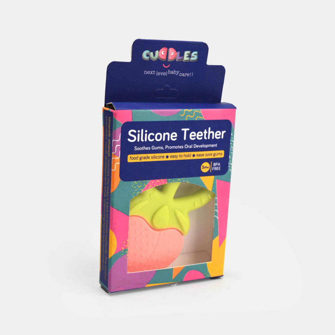 Soft Fruit Twins Color Full Silicon Teether-Strawberry