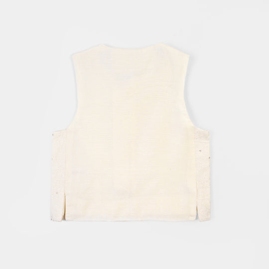 Infant Boys Poly Cotton 3Piece Suit Jagmag - Off White
