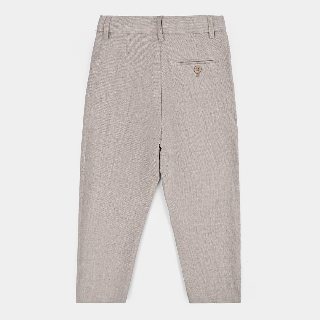 Boys Cotton, Polyester Coat Pant-BEIGE