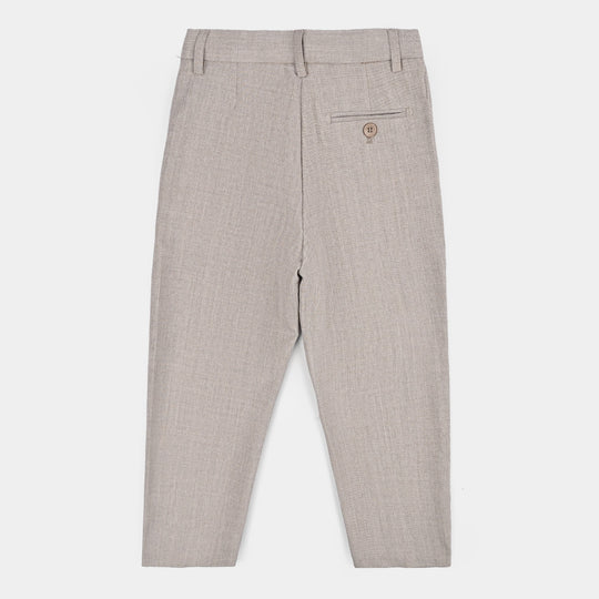 Boys Cotton, Polyester Coat Pant-BEIGE