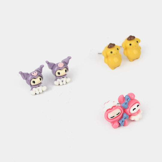 Colorful Ear Tops – Pack of 3 for Little Girls