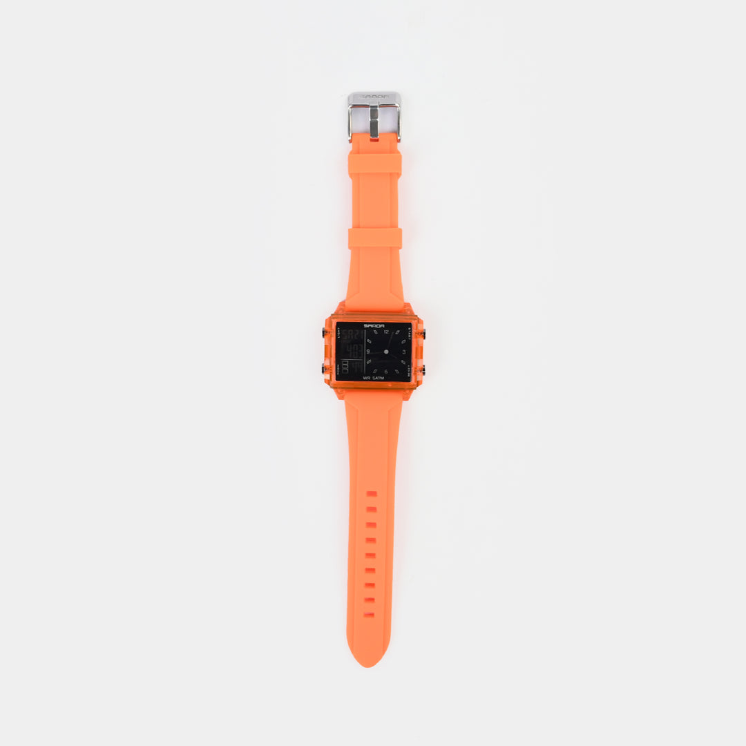 Square Dual-Display Wrist Watch
