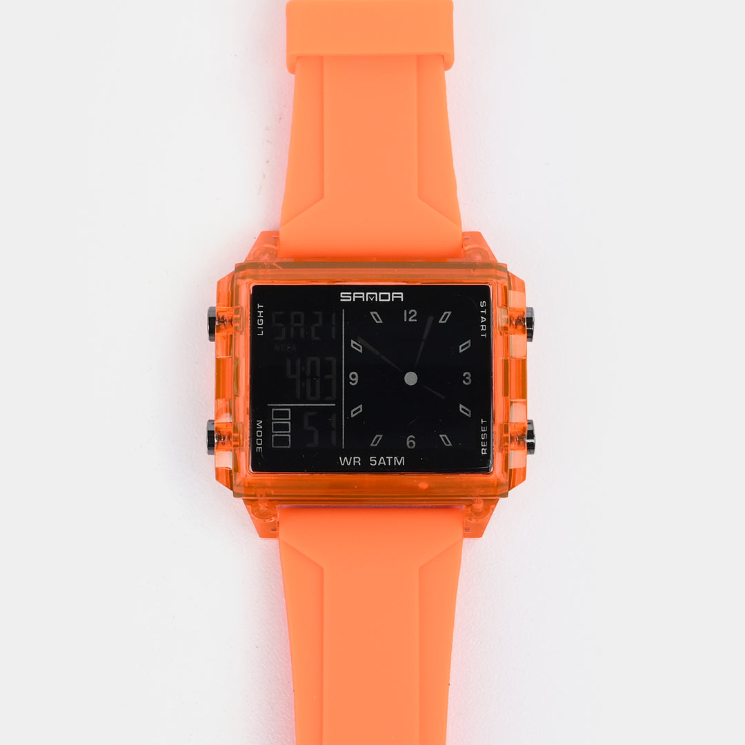 Square Dual-Display Wrist Watch