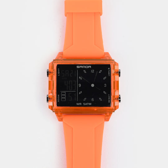 Square Dual-Display Wrist Watch