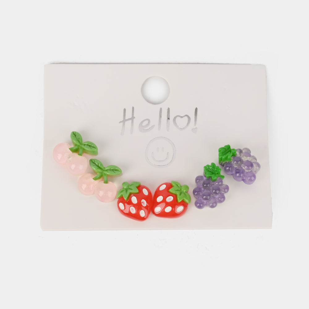Colorful Ear Tops – Pack of 3 for Little Girls