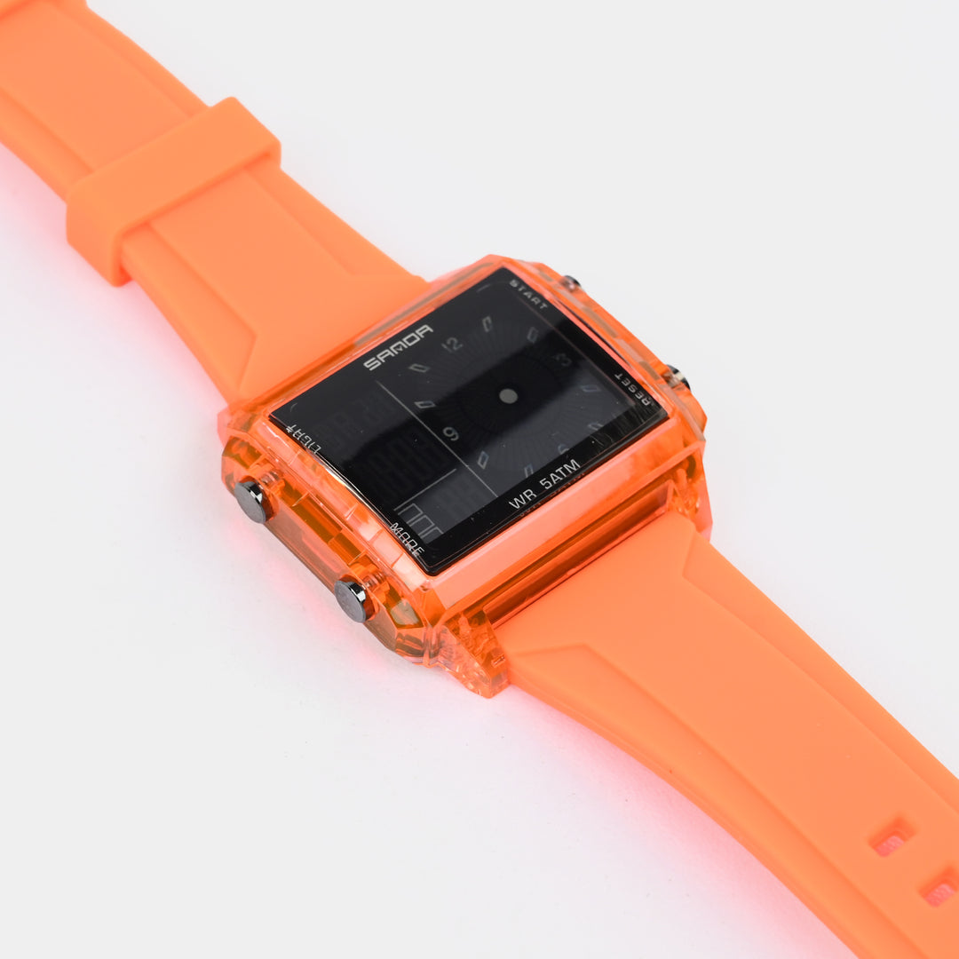 Square Dual-Display Wrist Watch