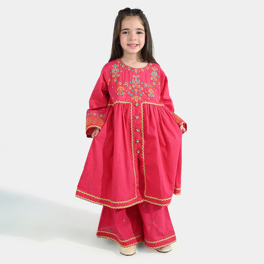 Girls Cotton 2Pcs Razia-Shocking Pink