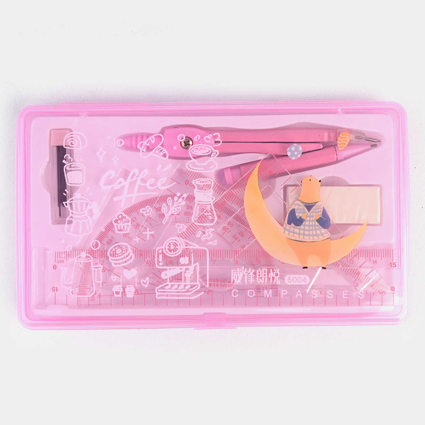 Geometry Tool Set with Storage Box-Pink