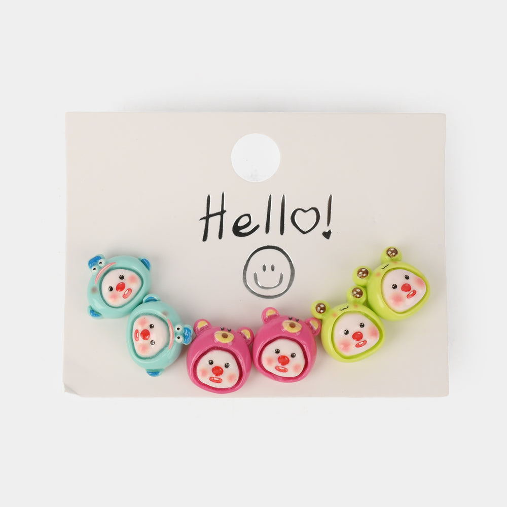 Colorful Ear Tops – Pack of 3 for Little Girls