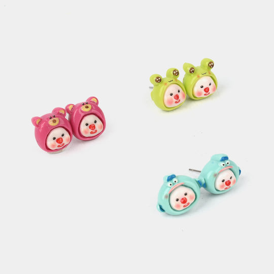 Colorful Ear Tops – Pack of 3 for Little Girls