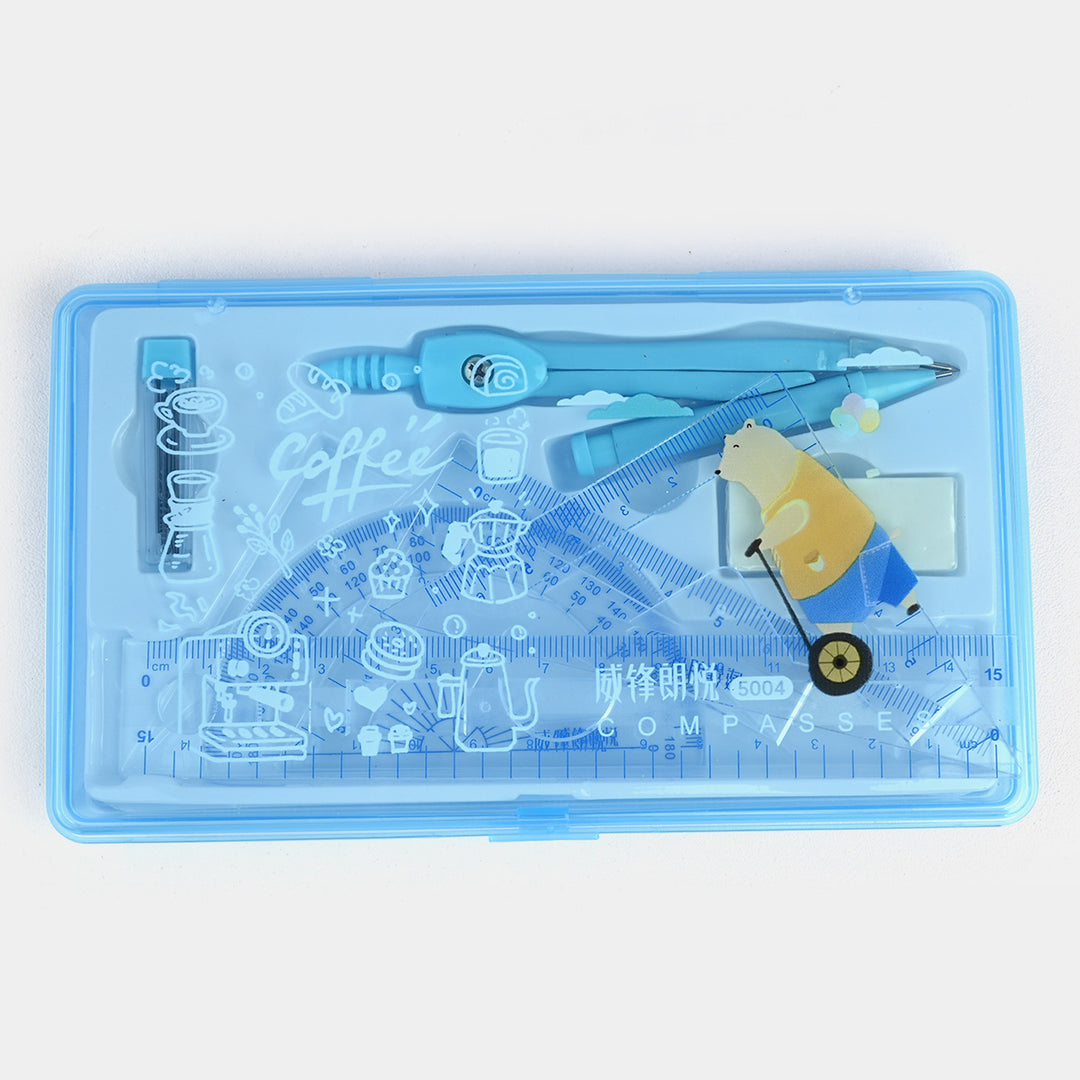 Geometry Tool Set with Storage Box-Blue