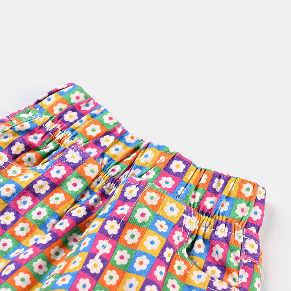 Infant Girls Cotton Twill Jeggings Rainbow Flowers