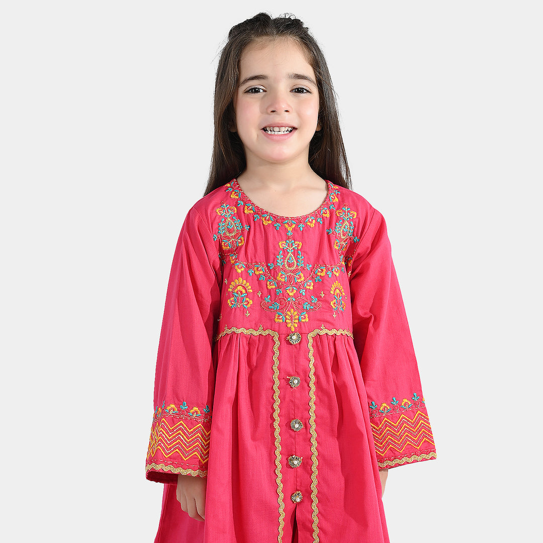 Girls Cotton 2Pcs Razia-Shocking Pink