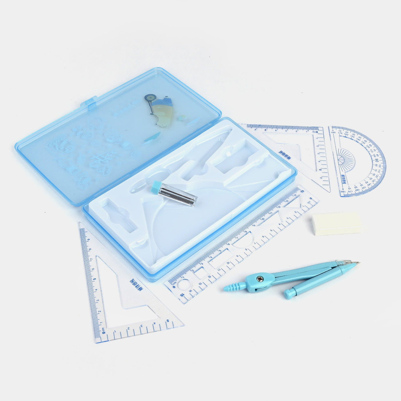 Geometry Tool Set with Storage Box-Blue