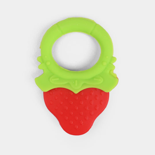 Soft Fruit Twins Color Full Silicon Teether-Strawberry