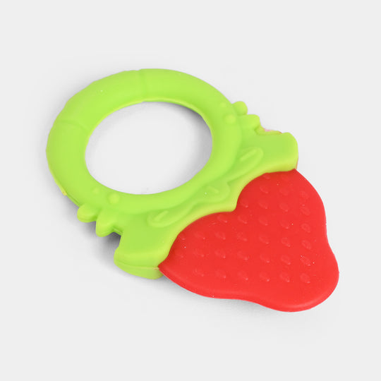 Soft Fruit Twins Color Full Silicon Teether-Strawberry