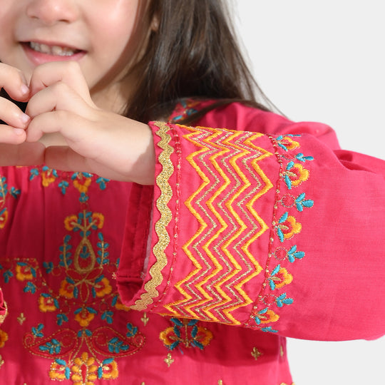 Girls Cotton 2Pcs Razia-Shocking Pink