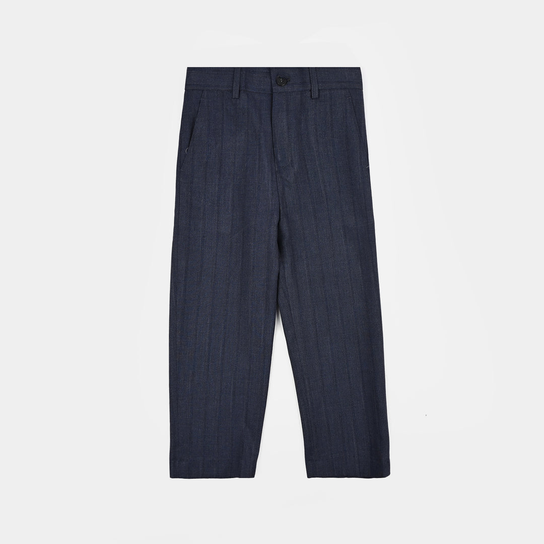 Boys Cotton, Polyester Coat Pant-GREY