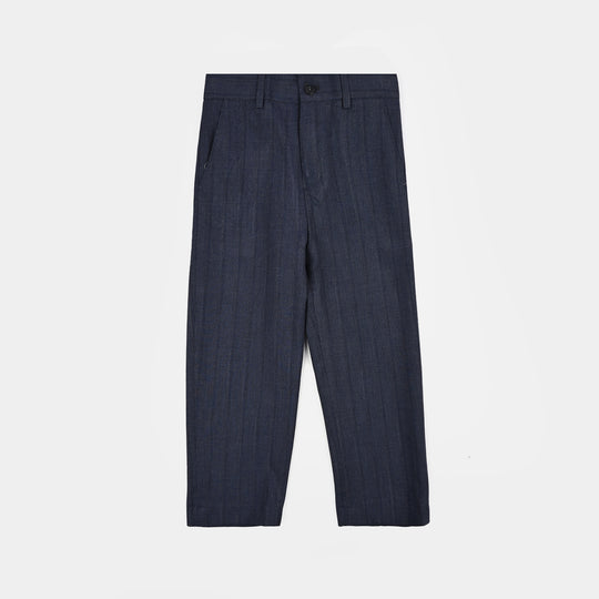 Boys Cotton, Polyester Coat Pant-GREY