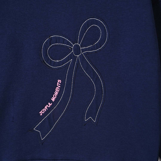 Girls Fleece Sweatshirt Joyful Moments-NAVY
