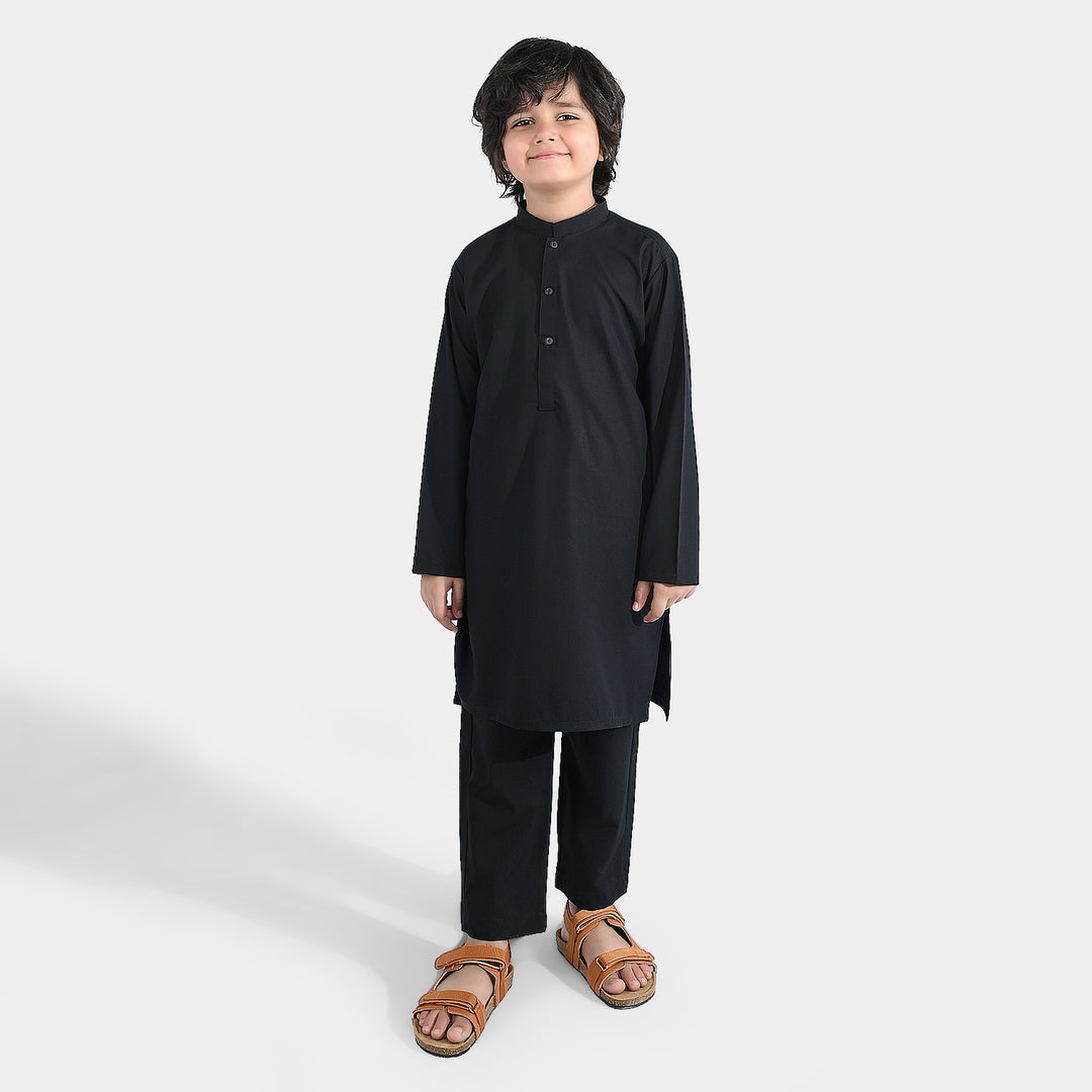 Boys Poly Viscose 2Piece (Basic)-BLACK