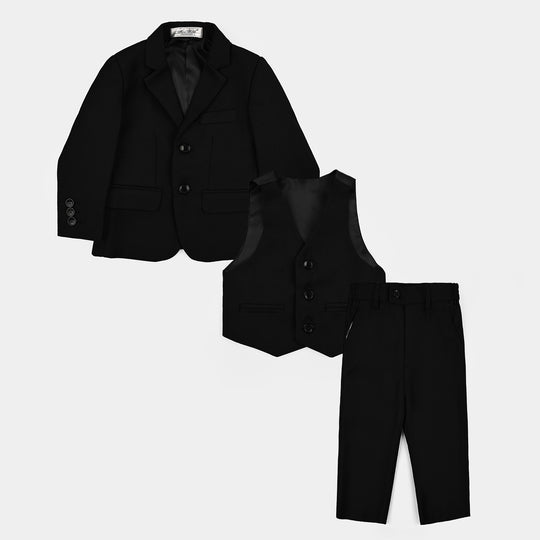 Boys Cotton, Polyester Coat Pant-BLACK