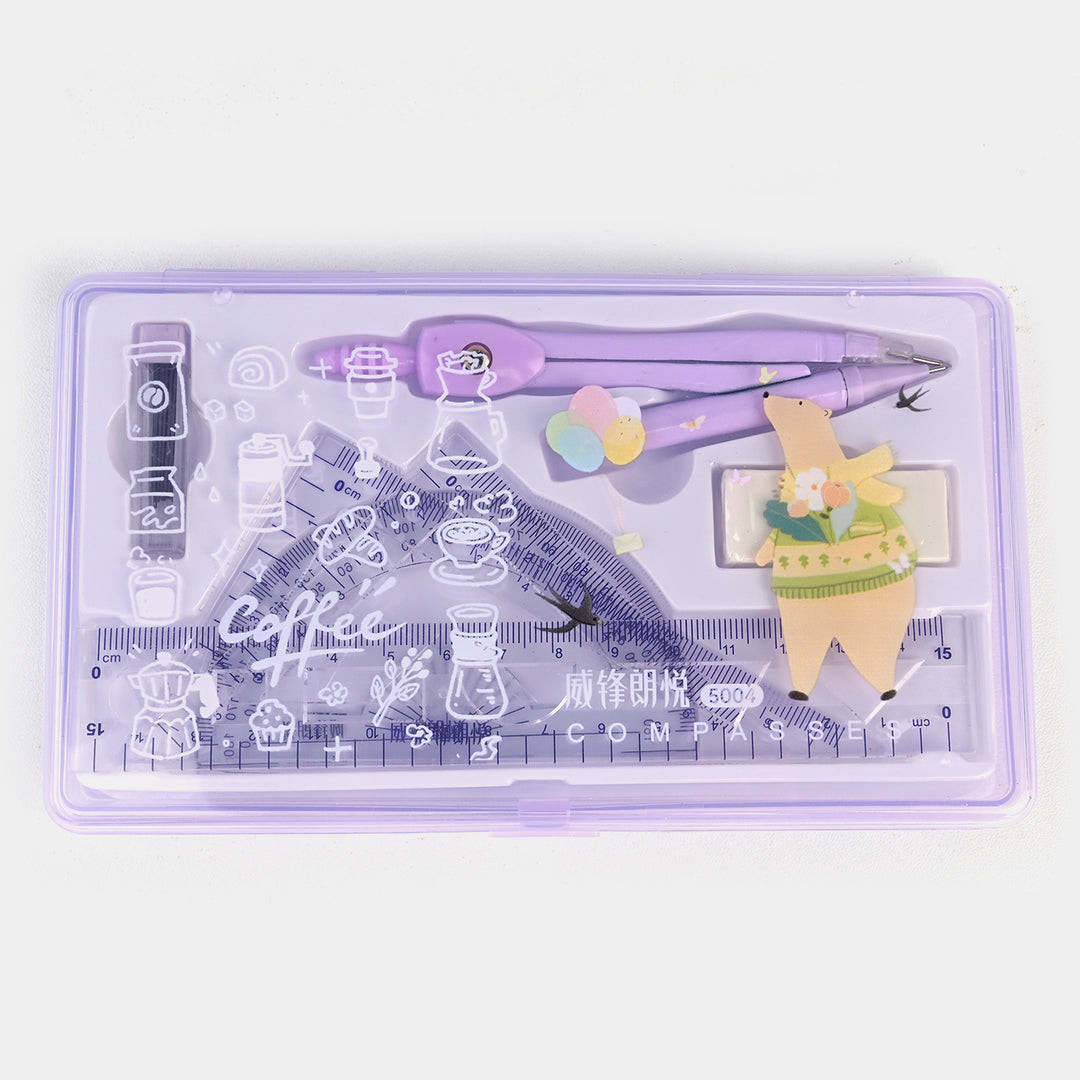 Geometry Tool Set with Storage Box-Purple