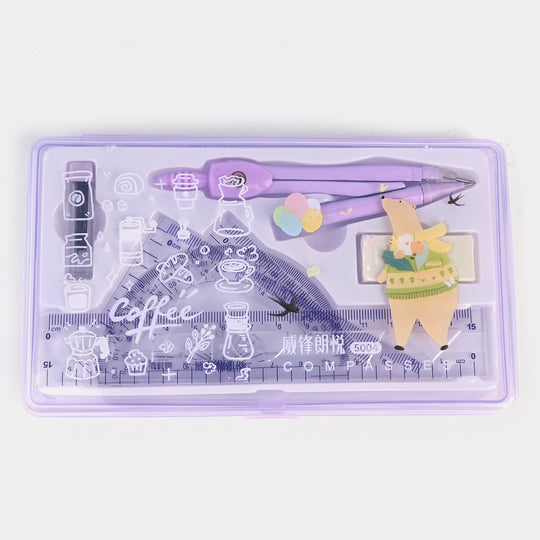 Geometry Tool Set with Storage Box-Purple