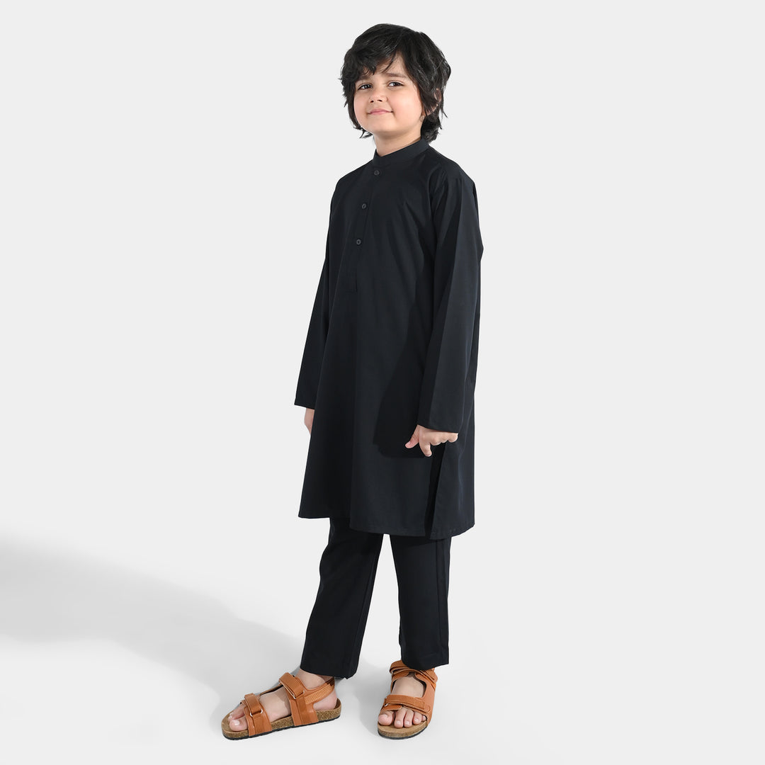 Boys Poly Viscose 2Piece (Basic)-BLACK