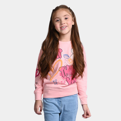 Girls Fleece Sweatshirt Art-Pink