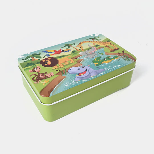 Wooden Puzzle Tin Box Play Set