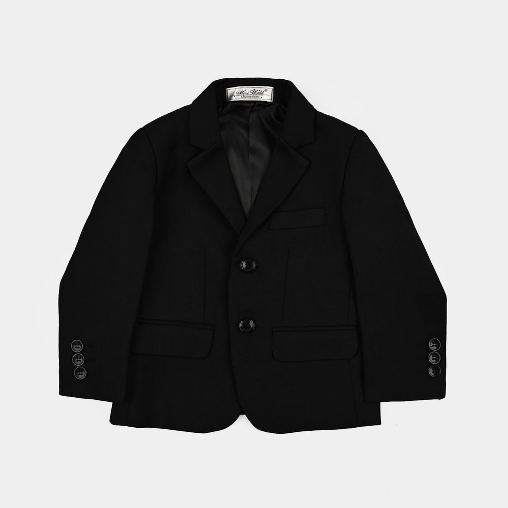 Boys Cotton, Polyester Coat Pant-BLACK