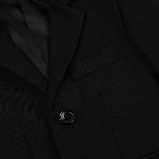 Boys Cotton, Polyester Coat Pant-BLACK
