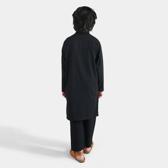 Boys Poly Viscose 2Piece (Basic)-BLACK