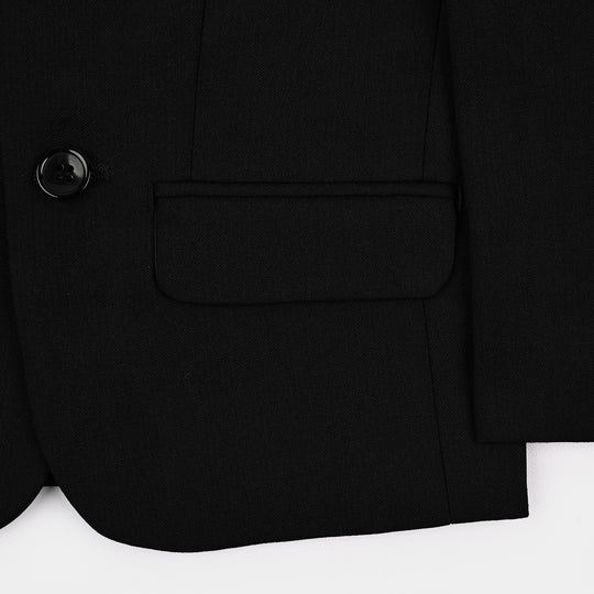 Boys Cotton, Polyester Coat Pant-BLACK