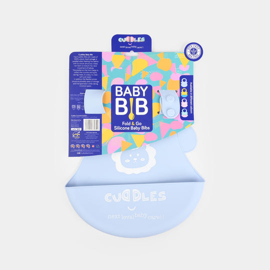 Fold & Go Cuddles Silicon Baby Bib | Blue