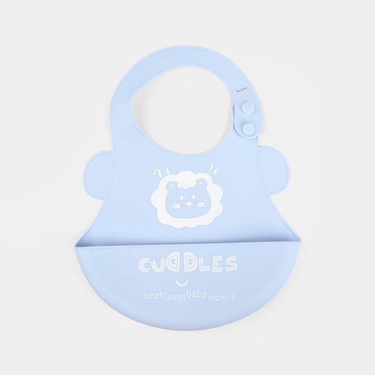 Fold & Go Cuddles Silicon Baby Bib | Blue